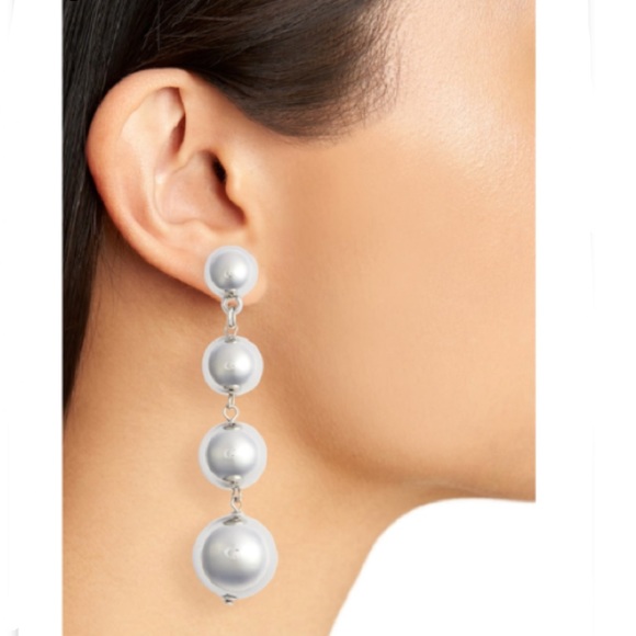 Tasha silver tone 4 ball drop earrings NEW s/o onl - Picture 5 of 5